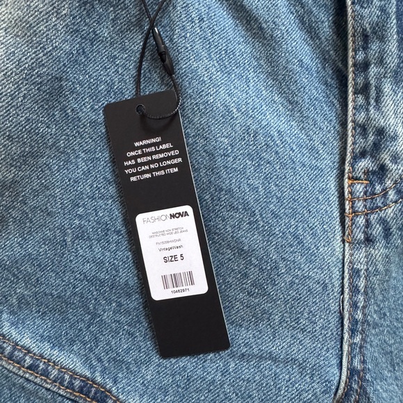 Light Blue Wide Leg Distressed Jeans - Picture 2 of 3